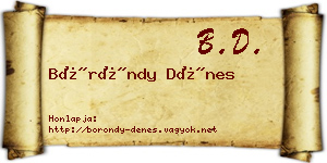 Böröndy Dénes névjegykártya