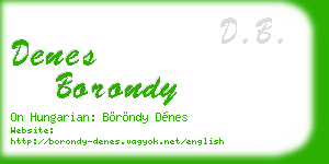 denes borondy business card