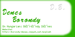 denes borondy business card